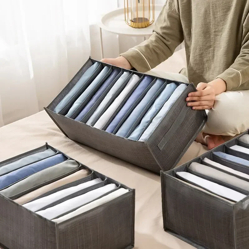 Closets Clothes Organizer Pants Jeans Storage Box Cabinet Organizer Drawers Underwear Socks T-Shirt Wardrobe Storage Organizers - Image 2
