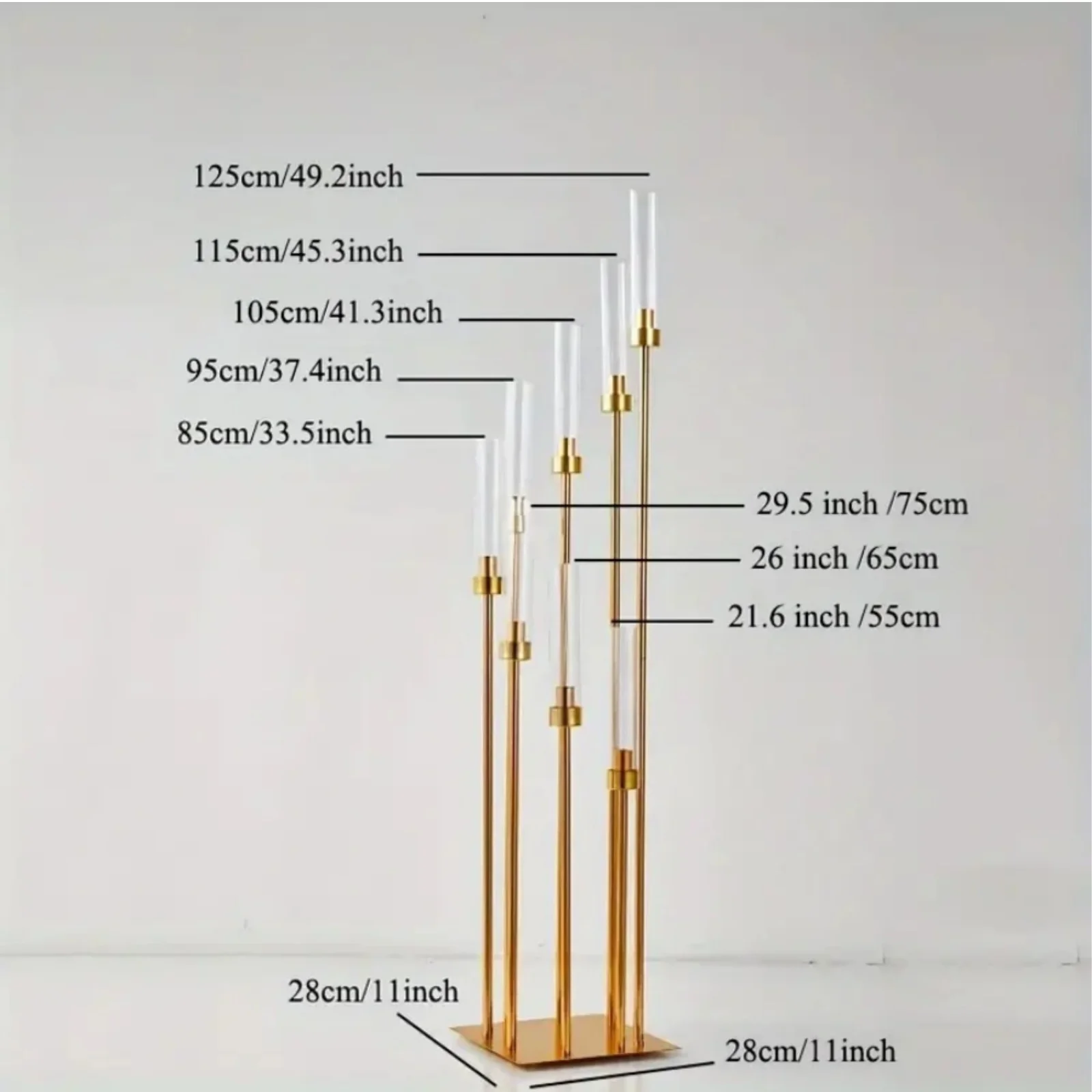 Elegant 1-piece Gold Metal 8-arm Candle Holder -A Tall Wedding Centerpiece, Multifunctional Dining Table Decoration, Suitable Fo - Image 2