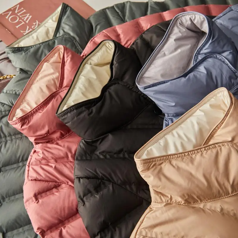 90% White Duck Down Women's Autumn and Winter New 2024 Down Jacket Korean Double-sided Collar Down Jacket Women Warm Jacket - Image 4