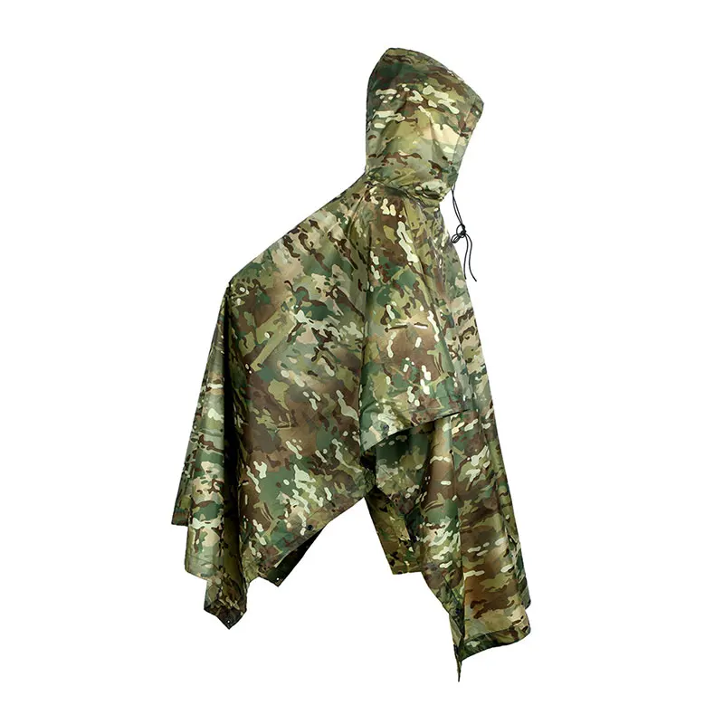 Camouflage Folding Raincoat for Hiking Portable Tactics Poncho Men Waterproof Tourism Packable Rain Jacket Cover Army RainWear - Image 3