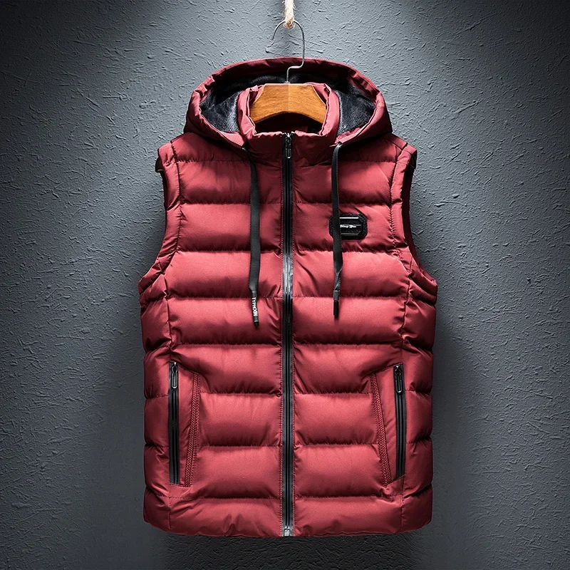 Vest Male Hooded Casual Loose Vest Jacket Mens New Autumn Warm Sleeveless Jacket Male Winter Casual Waistcoat Men Vest Plus Size - Image 4