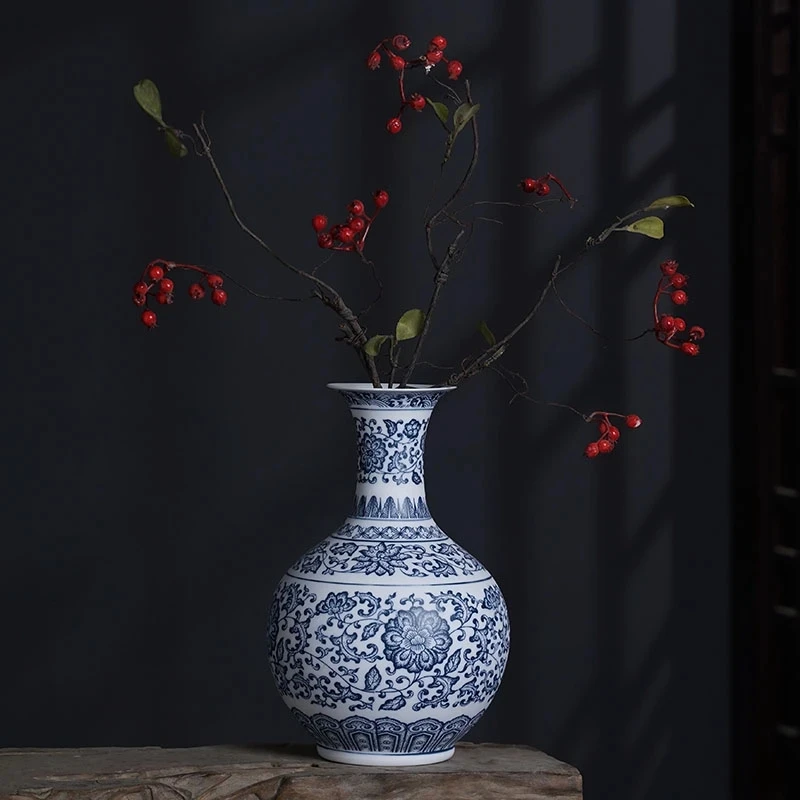 Ceramic Vase Blue And White Thin Bodied Porcelain Home Classical Shelf Bedroom Living Room Chinese Table Jingdezhen Ornaments - Image 6