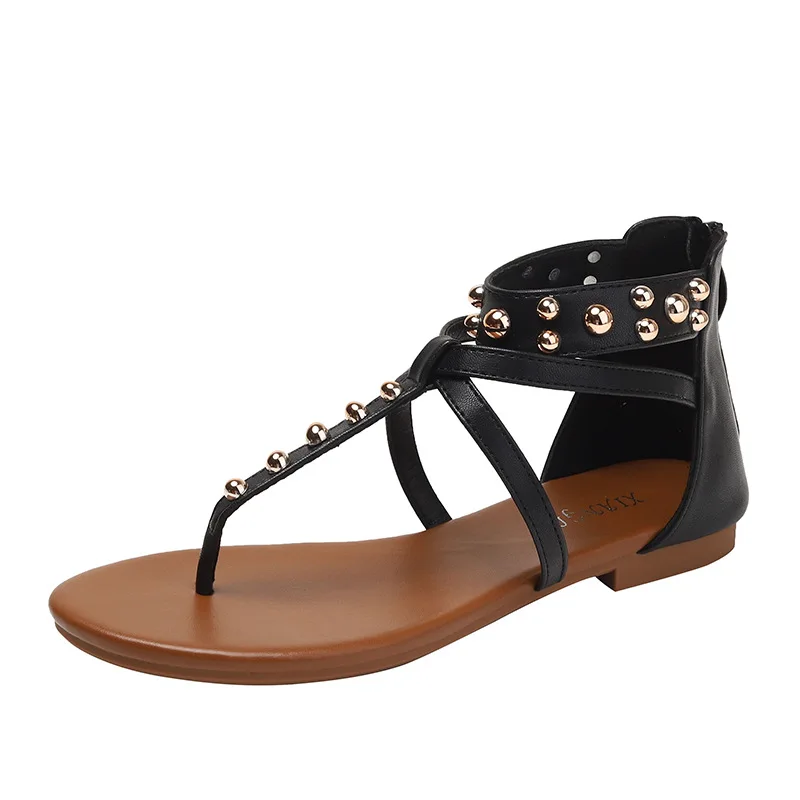 Women Sandals Vintage Fashion Flat Bottomed High Top Casual Toe Sandwich Beach Bohemian Anti-skid Flip-flops Summer Women Shoes - Image 2
