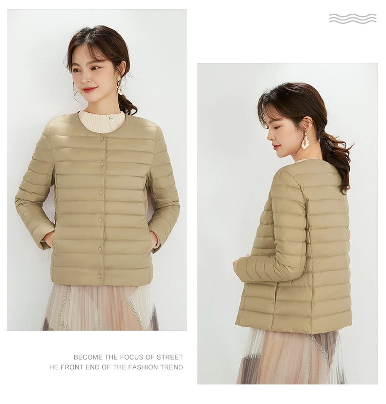 Top Grade 90% White Duck Down Women Ultra Lightweight Packable Line Jackets 2023 New Autumn Winter Keep Warm Puffer Coats - Image 4