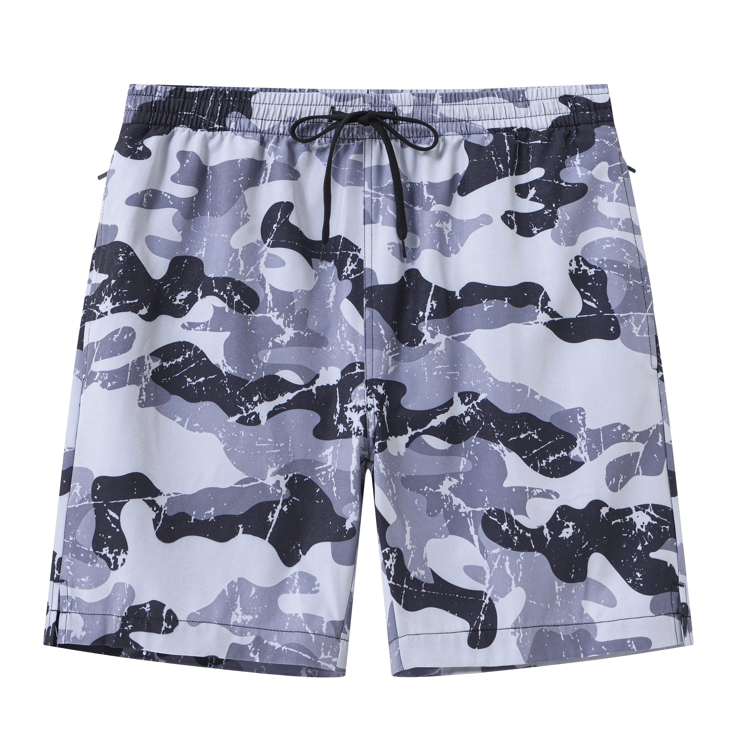Summer Men's Swim Trunks Quick Dry Beach Surf Shorts, Camouflage Strip Shorts with Zipper Pockets and Mesh Lining - Image 2