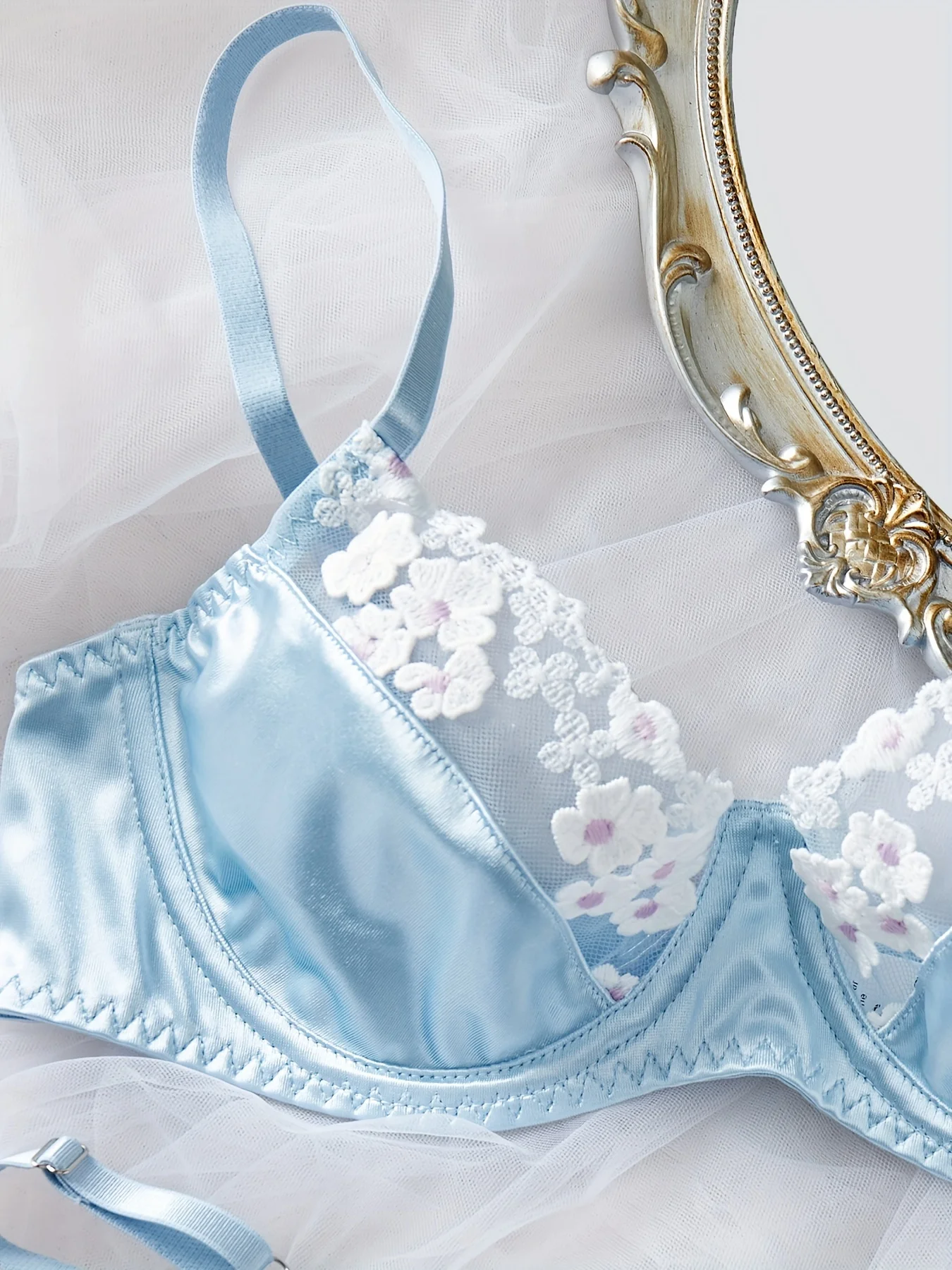 Ellolace Fairy Lingerie Seamless Slip Underwear Silk Exotic Sets Lace Embroidery Matching Outfits Fancy Onlyfans Bra Sets - Image 3