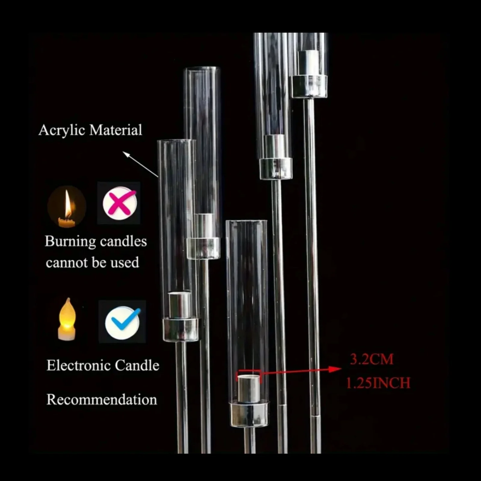 Elegant 1-piece Gold Metal 8-arm Candle Holder -A Tall Wedding Centerpiece, Multifunctional Dining Table Decoration, Suitable Fo - Image 6