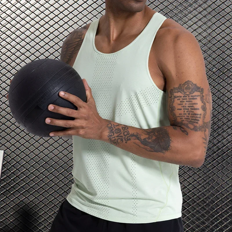 Men Leisure Sleeveless T-shirt Basketball Activewear Fitness Workout Sleeveless Tank Breathable and Quick-drying Running Top - Image 4