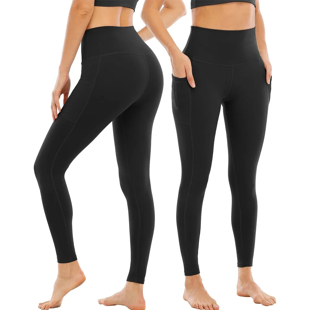 1PC Plus Size Pocket Yoga Pants Women Solid Fitness Sports Leggings High Waist Elastic Gym Tights Female Running Trousers XXXL - Image 3