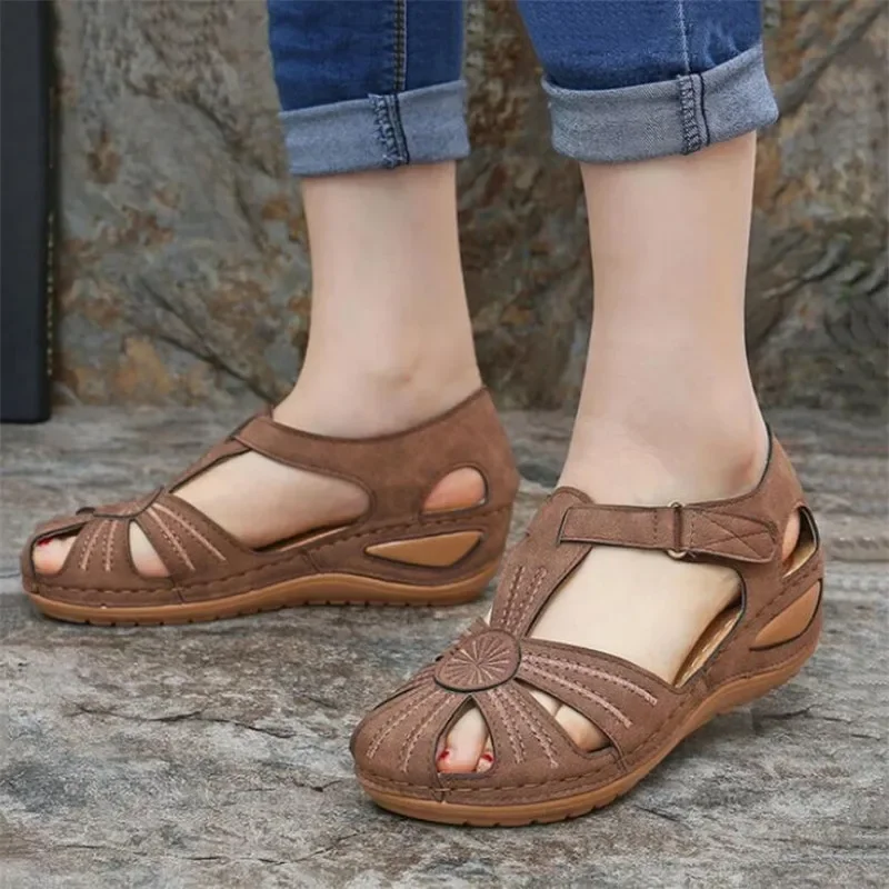Wedges Shoes Women's Cover Heel Sandals Women Comfortable Beach Sandal Hook Loop for 2024 Summer Ladies Shoes Big Size 44 45 46 - Image 4