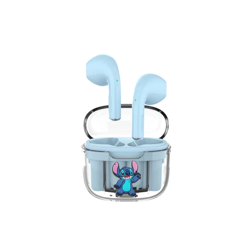 Disney Stitch Transparent charging Wireless Bluetooth Earbuds HiFi Sound HD Call Headsets Smart Touch Low Latency Long Endurance - Image 2