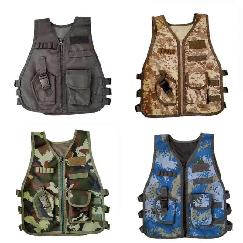 Army Fans Outdoor Children Vest Tactical Boy Girl Camouflage CS Game Vest Kids Hunting Cosplay Fishing CS Game Clothing - Image 2