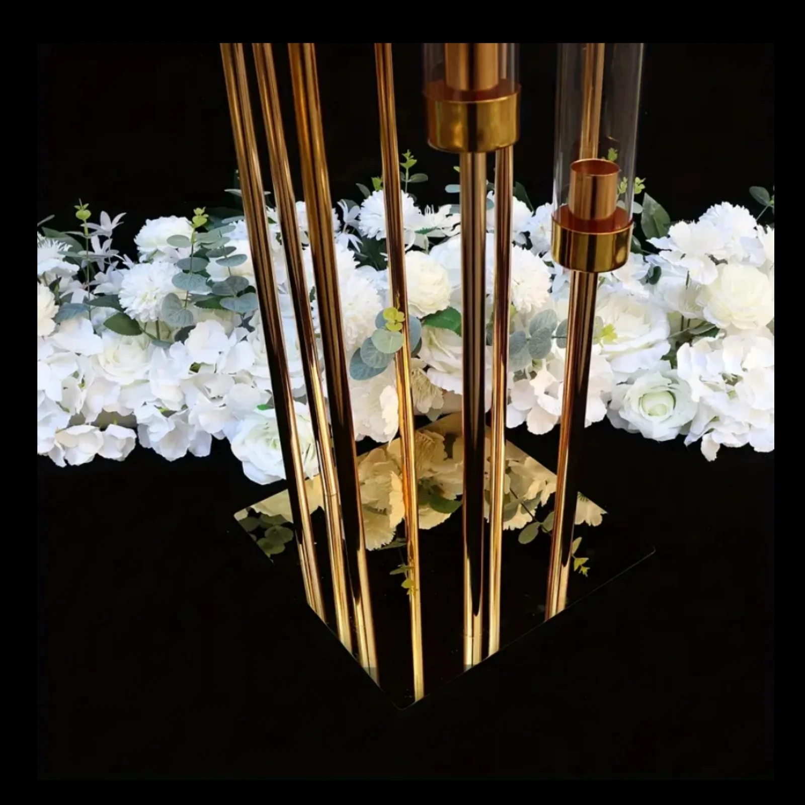 Elegant 1-piece Gold Metal 8-arm Candle Holder -A Tall Wedding Centerpiece, Multifunctional Dining Table Decoration, Suitable Fo - Image 4