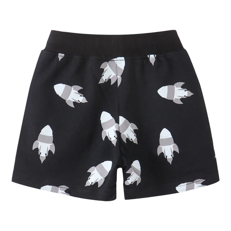 Little maven Korean Summer Boys Casual Shorts Cartoon Kids Beach Pants Rocket Print Knitting Baby Boys Sport Clothing 2-7year - Image 2
