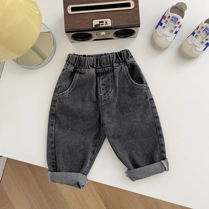1-5 Years Autumn Kids Jeans Casual Solid Baby Boys Denim Pants Soft Girls Fashion Trousers - Image 6