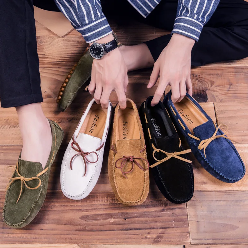 Designer Suede Leather Men Boat Shoes Comfortable Soft Mens Loafers Moccasins Italian Fashion Driving Shoes Big Size 38-47 - Image 2