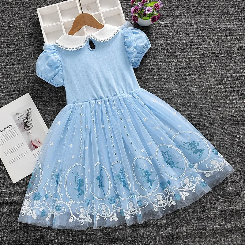 2025 New Girls Dress Short sleeve Disney Kids Clothes Summer Frozen Elsa Princess Dresses Party Dress for Children Fashion 3-10Y - Image 4