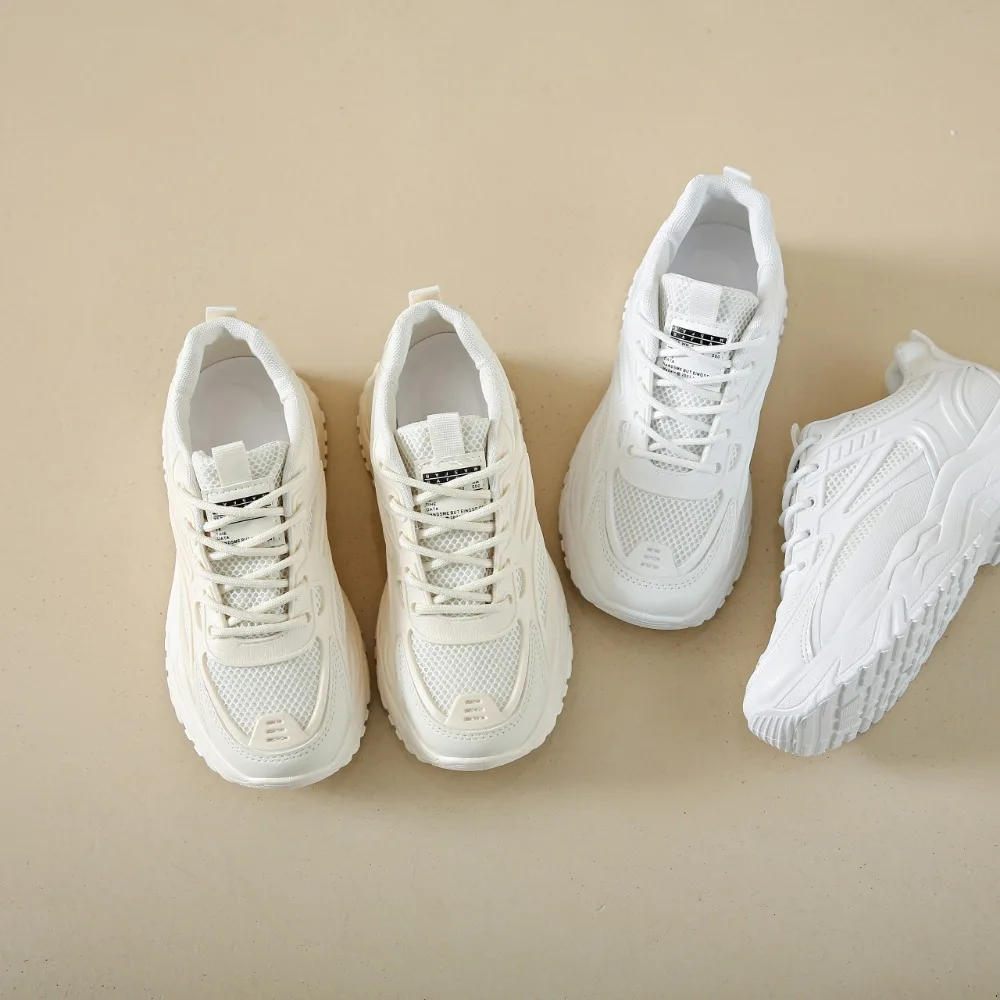 2024 New Casual Round Toe Cross Strap Mesh Women Shoes Summer Fashion Increased Breathable Comfortable Women Sneakers - Image 6