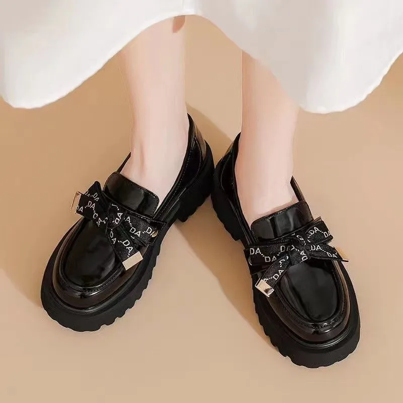 TOPHQWS British Style Women's Loafers High Quality Leather Mary Janes Shoes Retro Round Toe Lolita Platform Shoes Slip On Flats - Image 4