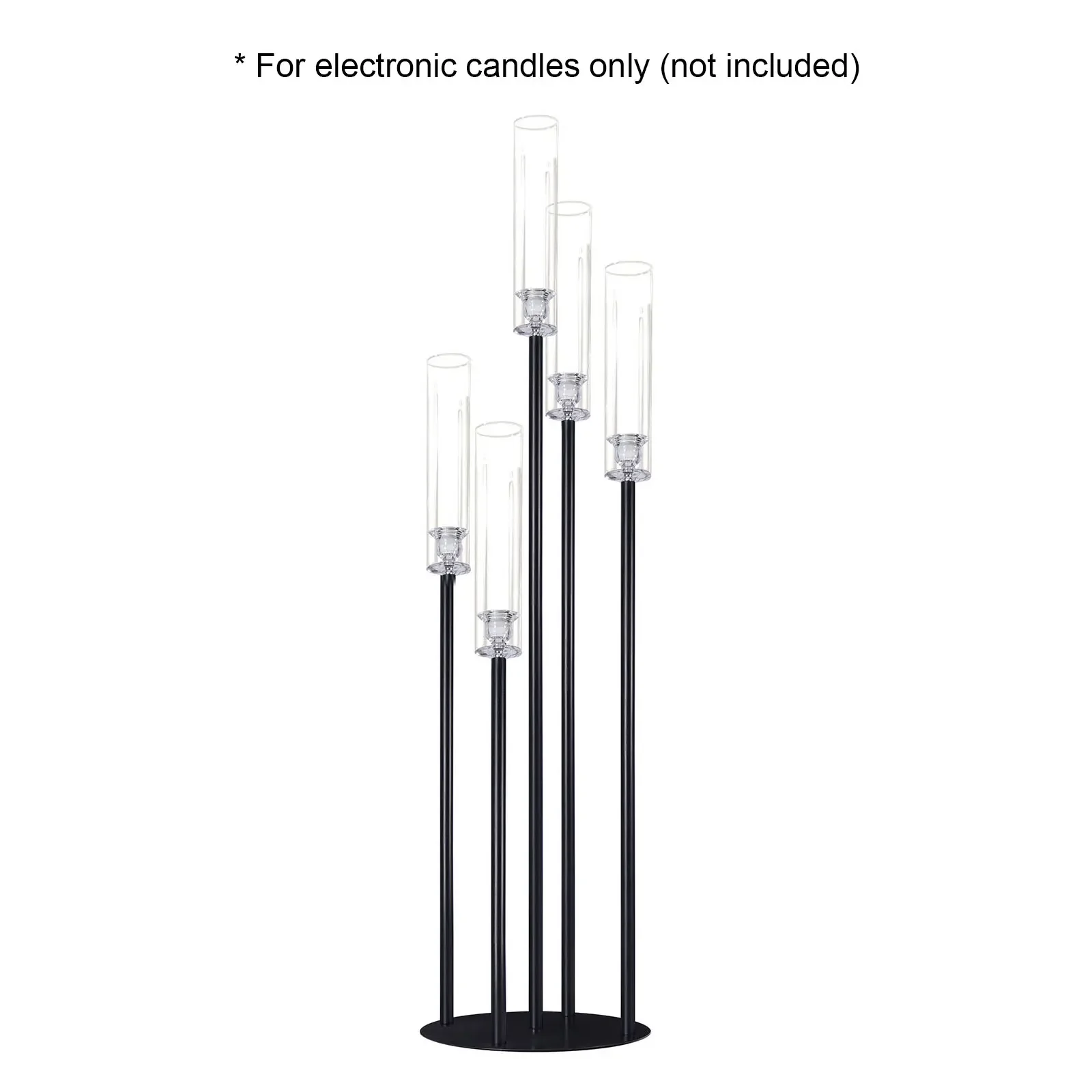 Black Taper Candle Holders for LED Candles Metal 5 Arms Candelabra Candlestick Holders for Wedding Engagement Party Decoration - Image 6