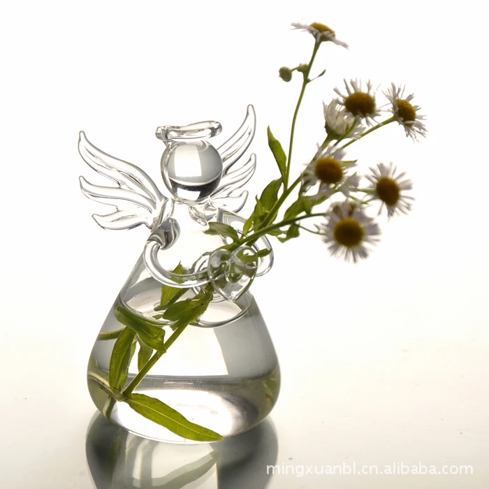 Angel Glass Vase Small Flower Bottle for Home Decoration Hydroponic Plant Pot Container Garden Ornament Angel Vase for Weddings - Image 6