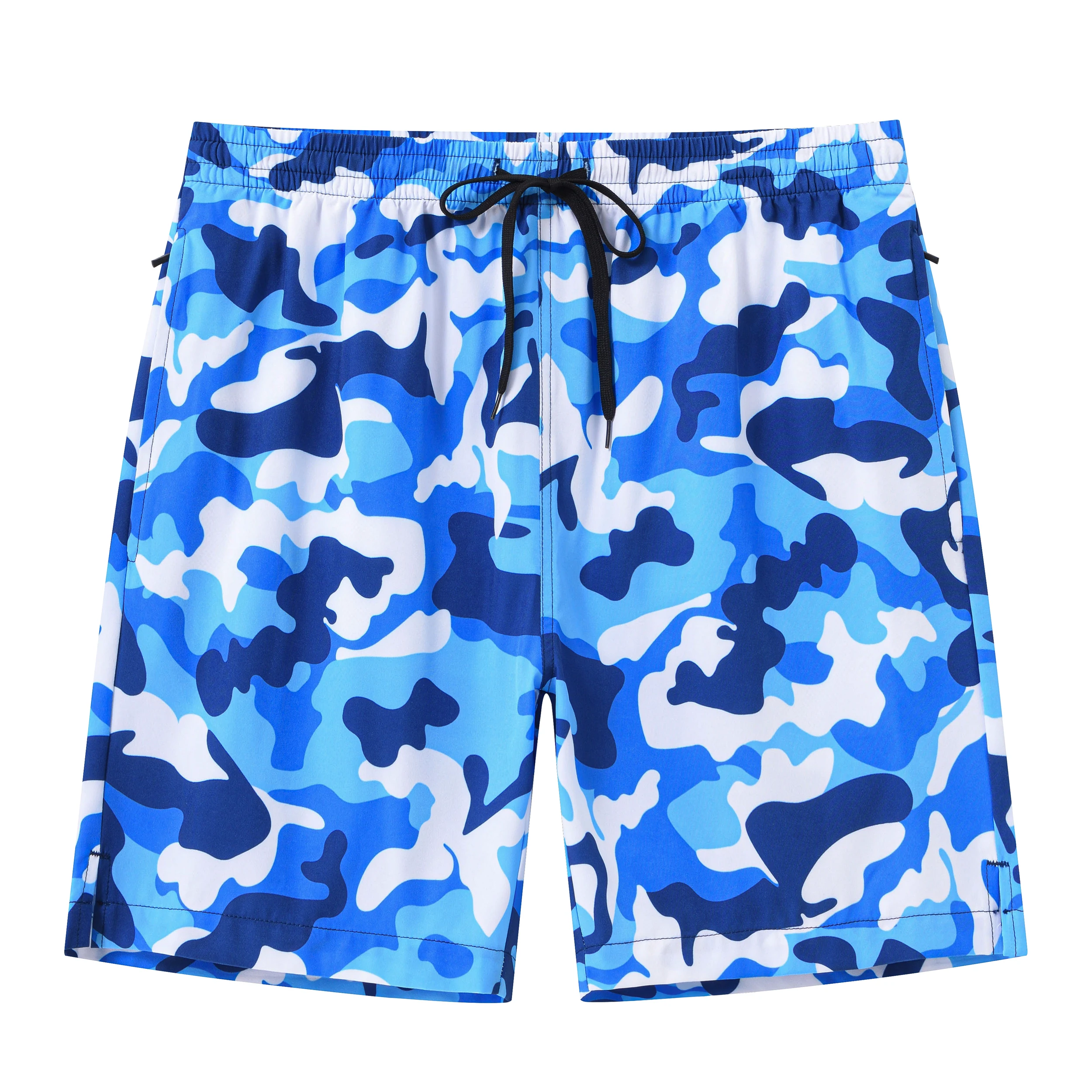 Summer Men's Swim Trunks Quick Dry Beach Surf Shorts, Camouflage Strip Shorts with Zipper Pockets and Mesh Lining - Image 4