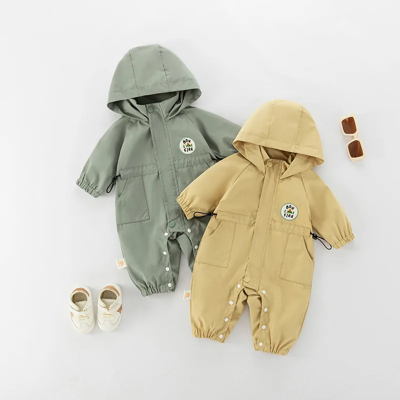 MILANCEL Autumn Baby Romper Outdoor Jacket 0-2Y Unisex Infant Casual Double-layer Hooded Jumpsuit Toddler Warm Outwear Clothes - Image 3