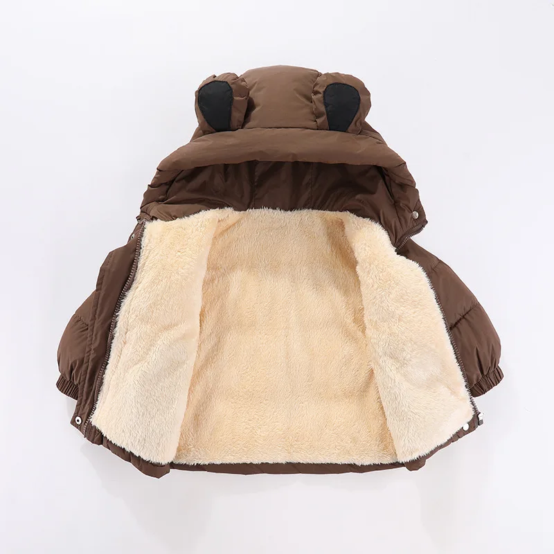 1pcs Boy Girl Coat Baby Winter Thick Down Jackets Kids Warm Plush Thicken Outerwear Clothes Fur Hooded Jacket Children Snowsuit - Image 5