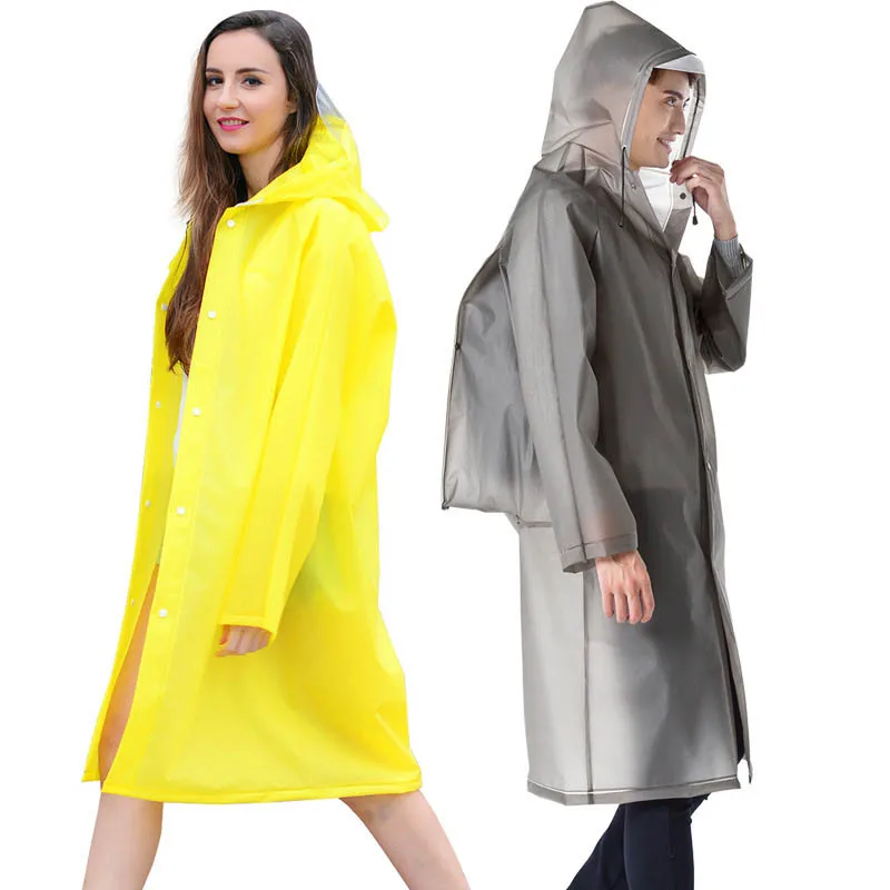 New Reusable Transparent EVA Long Raincoat Men Women Waterproof Rainwear Outdoor Jacket Unisex Cycling Hiking Rain Gear Coat - Image 3
