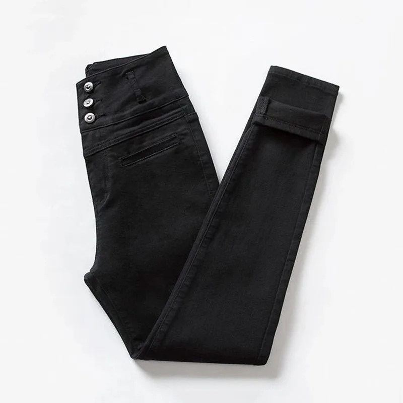 Ankle-length Stretch Vaqueros New High Waist Button Fly White Pencil Jeans Women Black Big Size 5XL Skinny Denim Leggings Pants - Image 5