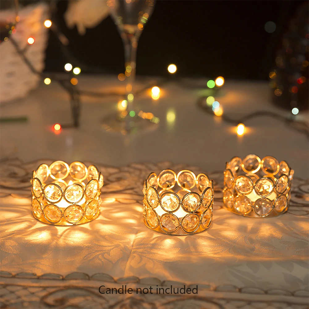 24PCS Crystal Gold Votives Candle Holder Elegant Decorative Tealight Candle Holders for Weddings Parties Chirstmas Gifts - Image 3