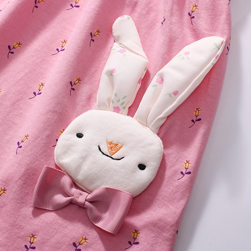 Little maven Children's Clothing Baby Girls 2025 Summer Embroidered Cartoon Casual Rabbits Dresses Dresses Kids Clothes - Image 4