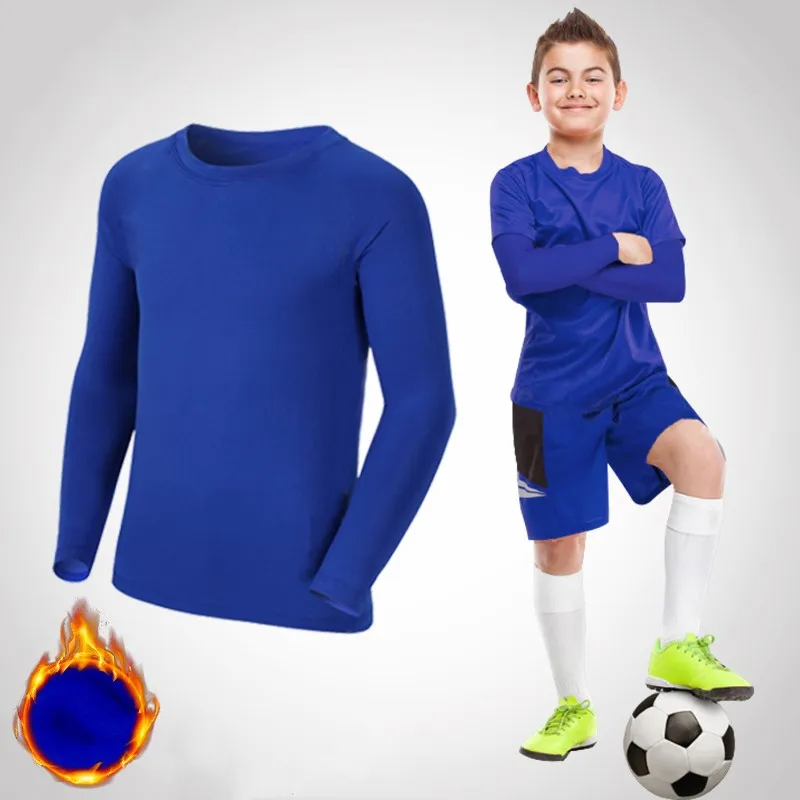 Kids Children Boy Girl Compression Running Long T Shirt Fitness Sport Basketball Football Gym Sportswear Thermal Soccer Clothes - Image 5