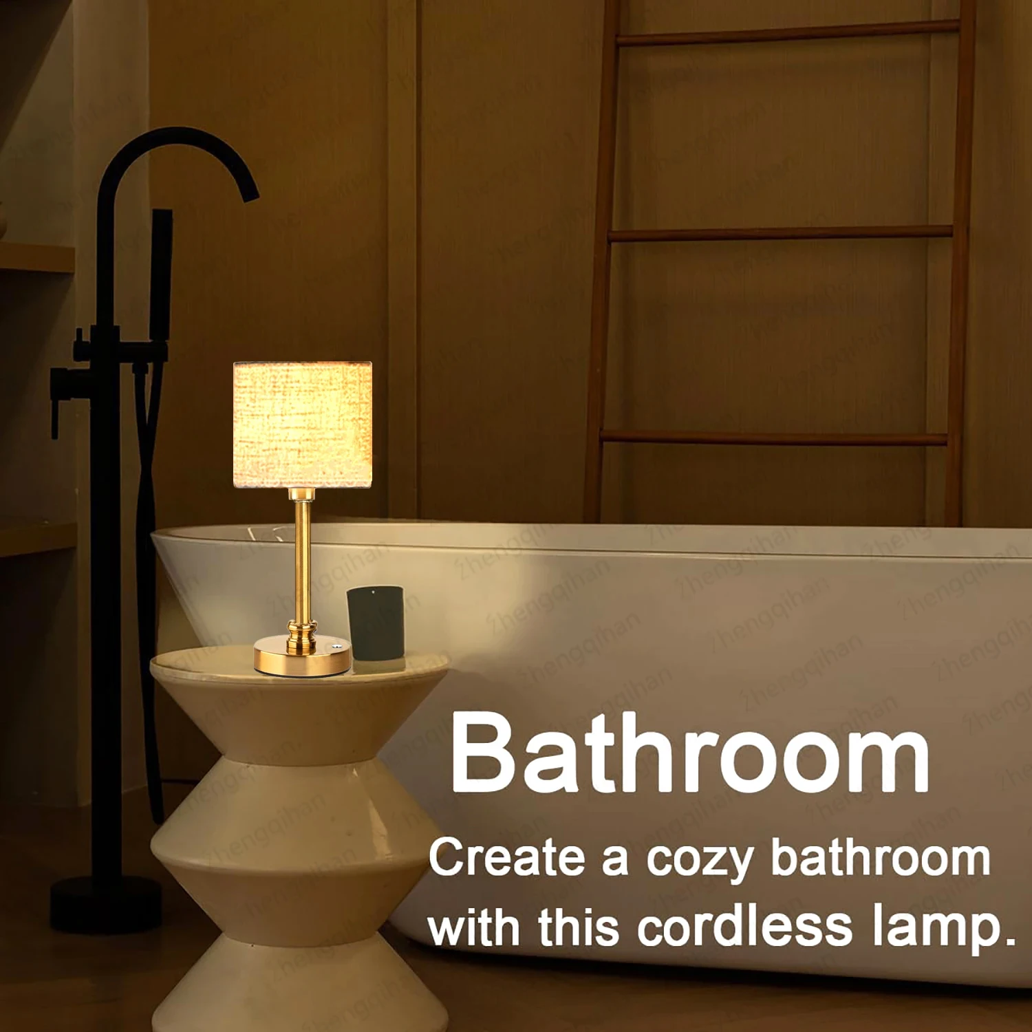 Cordless Table Lamps Rechargeable Battery Lamp with 3-Level Dimmable Fabric Touch Bedside Lamps for Bedroom, Living Room - Image 4