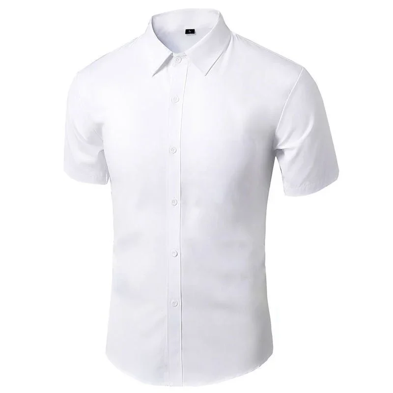 Summer Shirt for Men Daily Casual White Shirts Short Sleeve Button Down Slim Fit Male Social Blouse 4XL 5XL - Image 3