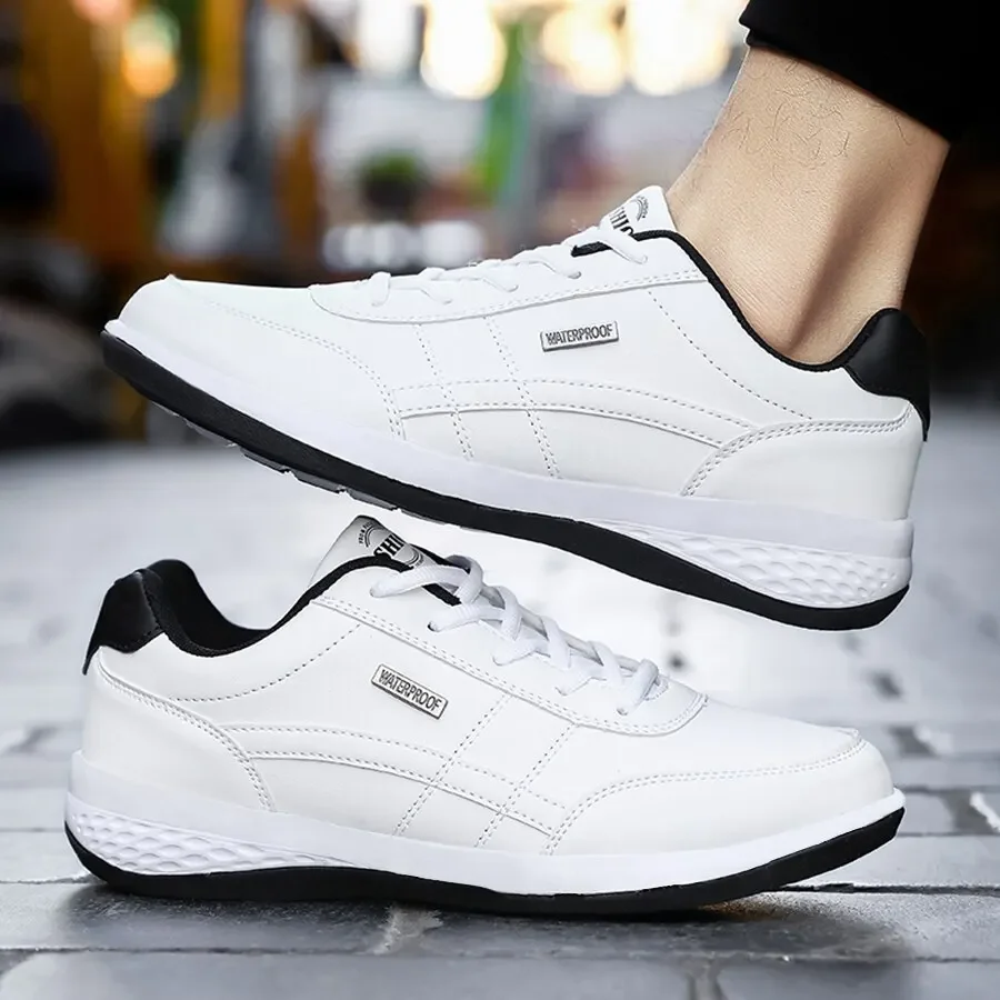 Fashion Casual Shoes Mens Outdoor Tennis Sneakers Lightweight Comfortable Lace Up PU Trainer Size Smaller Than Normals for Men - Image 4