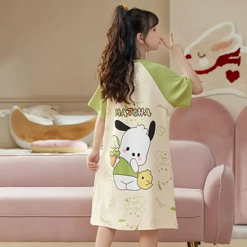 Sanrios Kawaii Hello Kitty Girl Pajamas Lounge Clothes Suit Spring, Summer and Autumn Child Jacket Cartoon Cute Fashion Gift New - Image 4