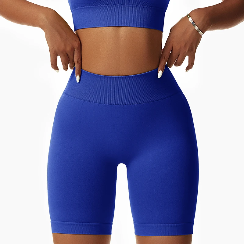 Summer Comfortable Seamless High Waist Yoga Shorts Gym Elasticity Hip Lift Pants Running Cycling Sports Shorts Tight Women - Image 5