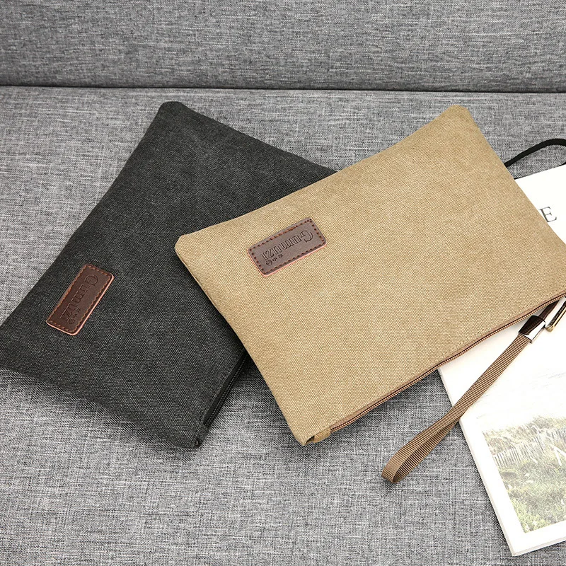 Scione Classic Clutch Bag Male Canvas Wallet Purse for Men Vintage Business Mobile Phone Handbag K201 - Image 2