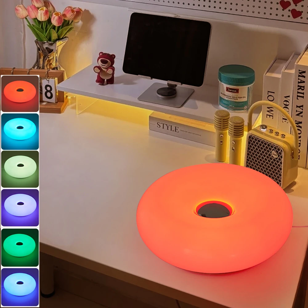 Bauhaus table lamp USB plug bedroom bedside lamp living room dining room decoration donut ambient light - Image 3