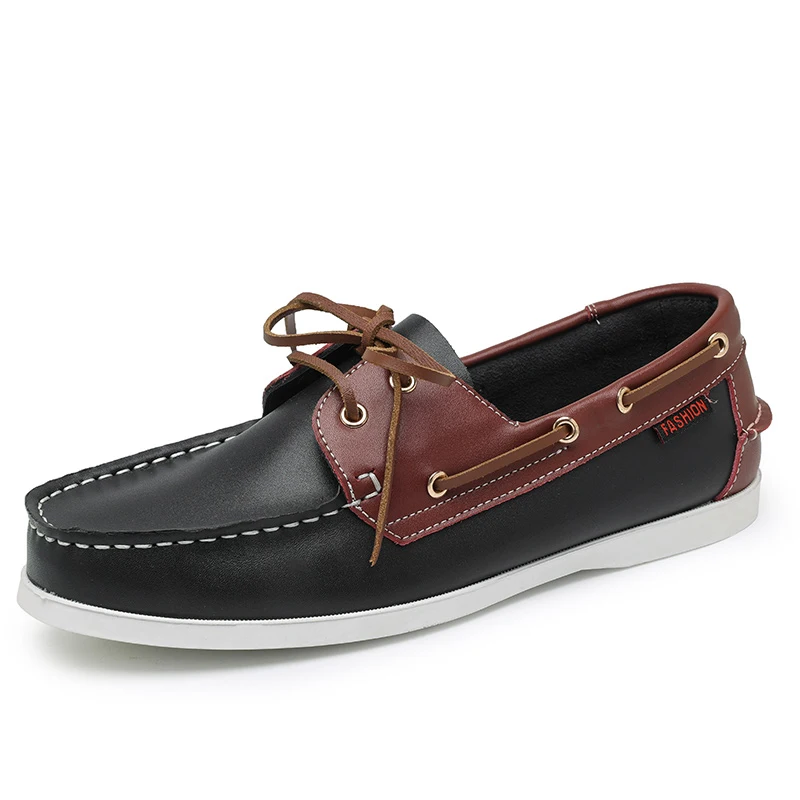 Men’s Leather Boat Shoes Casual Slip-On Loafers Anti-Skid Comfortable Shoes - Image 6