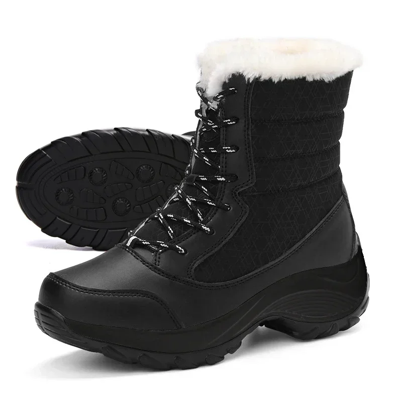 Women's Ankle Boots Winter Unisex High Top Warm Thick Soled Shoes Winter Anti Slip Waterproof Shoes 2025 New Fashion Snow Boots - Image 6