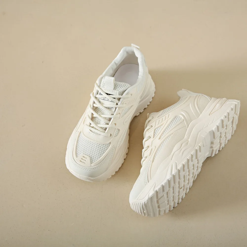 2024 New Casual Round Toe Cross Strap Mesh Women Shoes Summer Fashion Increased Breathable Comfortable Women Sneakers - Image 3