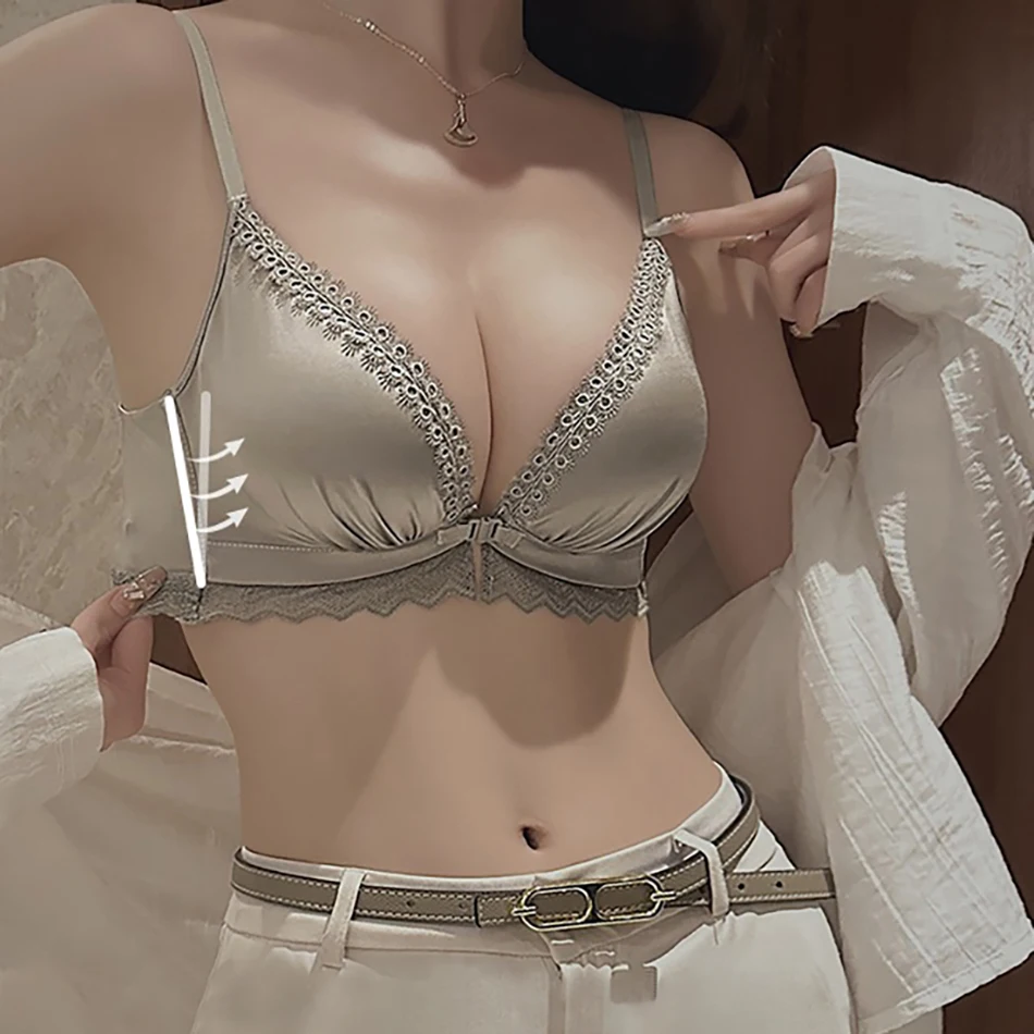 Glamour Front Closure Padded Bras Small Busts Push Up No Underwire Designed with Extra Padding for Confident and Alluring Look - Image 3