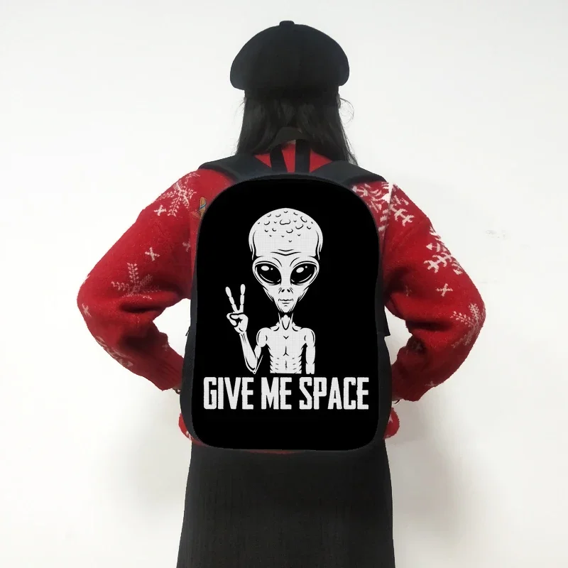 Alien L Want To Believe Print Backpack Women Men Shoulder Bags for Travel Ufo Children School Bags Student Daypack Kids Book Bag - Image 3