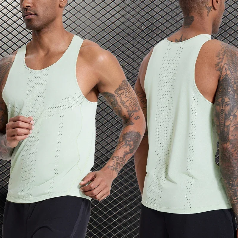 Men Leisure Sleeveless T-shirt Basketball Activewear Fitness Workout Sleeveless Tank Breathable and Quick-drying Running Top - Image 2