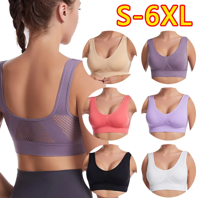 Breathable Sports Bra Top Fitness Women Brassiere Removable Padded Sport Bra Running Gym Seamless Push Up Bras - Image 6