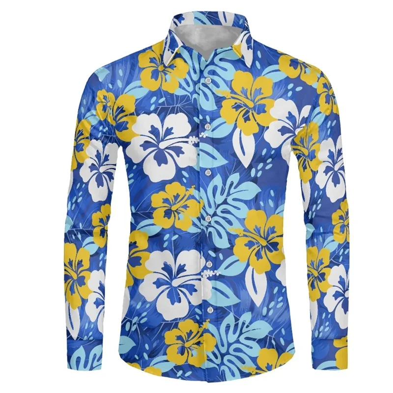 New 2024 Men's Long Sleeve Button-Down Shirt 3D Printed Floral Mushroom Cool Pattern Athleisure Fashion Comfortable Top Mens - Image 4