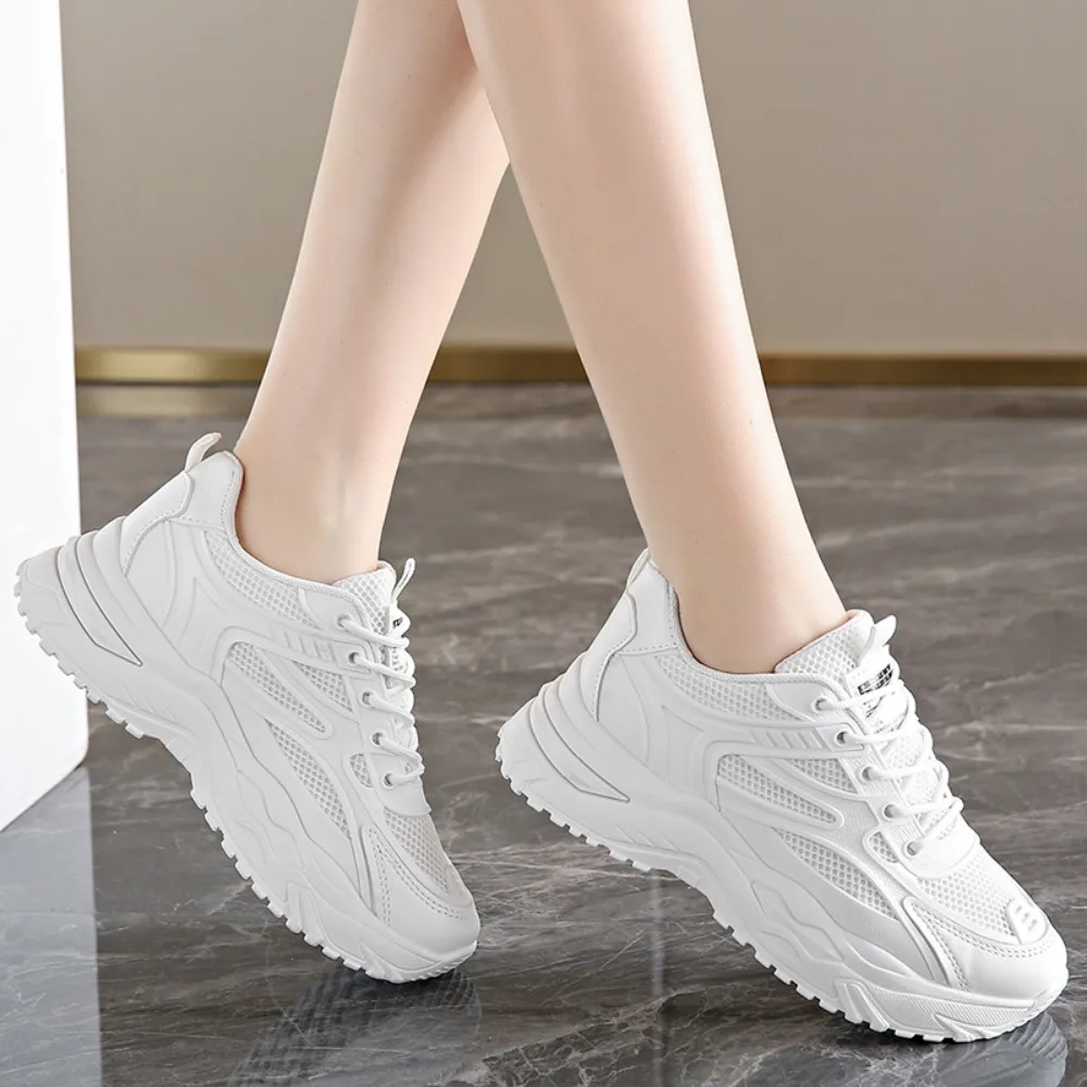 2024 New Casual Round Toe Cross Strap Mesh Women Shoes Summer Fashion Increased Breathable Comfortable Women Sneakers - Image 5