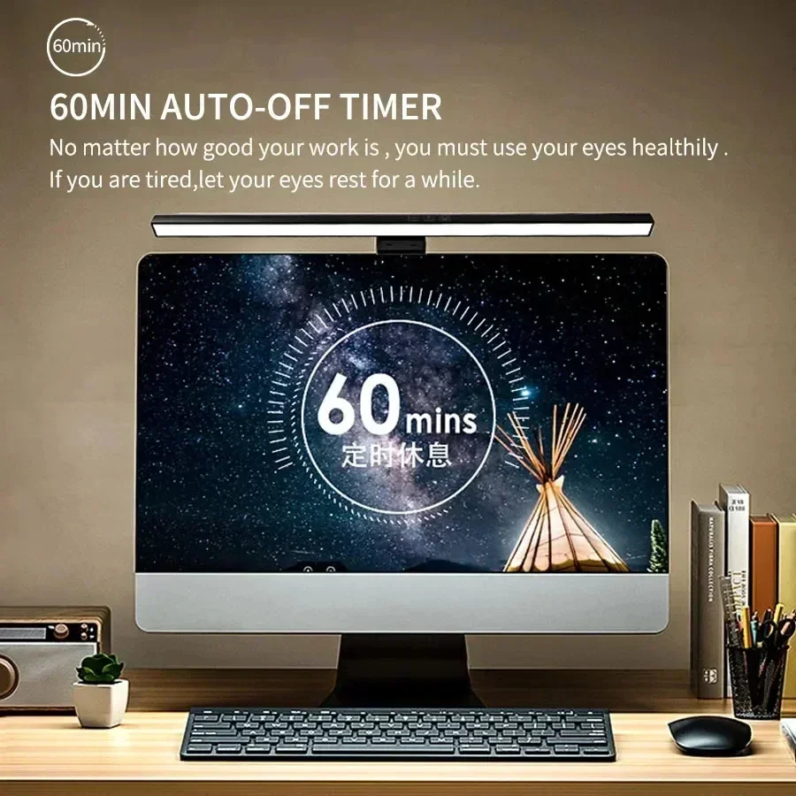 33cm 50cm Bar LED Desk Lamp USB PC Computer Monitor Screen Light Dimmable 3 Colors Hanging Table Lamp for Reading Study Work - Image 4